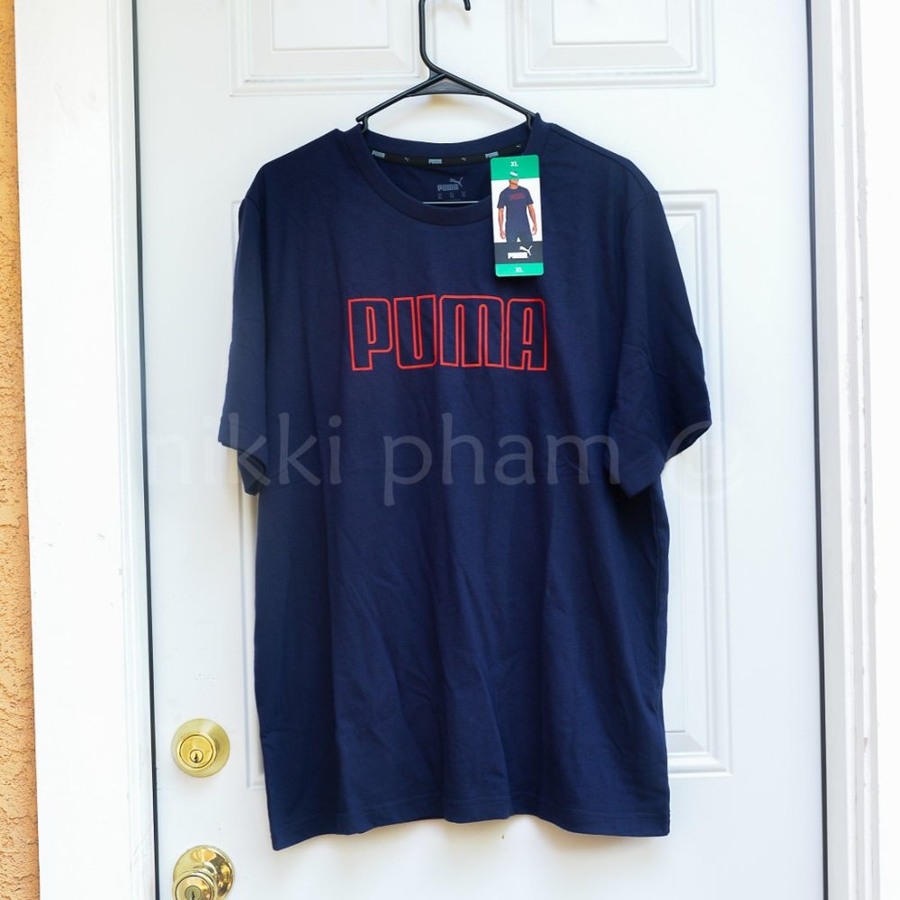 PUMA Men’s Double Down Tee  in navy